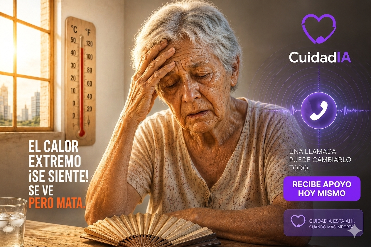 Il caldo estremo si sente, si vede, ma uccide. Campagna estate CuidadIA